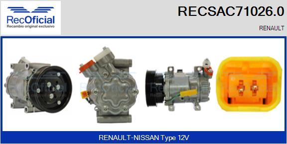 RECOFICIAL RECSAC71026.0 - Компресор, климатизация vvparts.bg