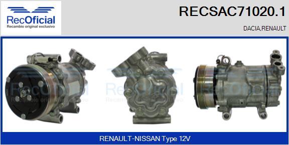 RECOFICIAL RECSAC71020.1 - Компресор, климатизация vvparts.bg