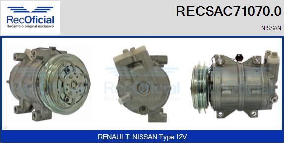 RECOFICIAL RECSAC71070.0 - Компресор, климатизация vvparts.bg