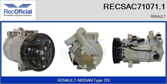 RECOFICIAL RECSAC71071.1 - Компресор, климатизация vvparts.bg