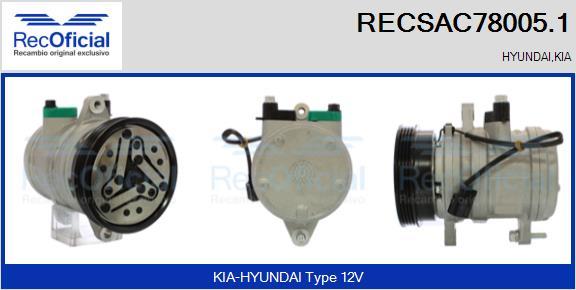 RECOFICIAL RECSAC78005.1 - Компресор, климатизация vvparts.bg