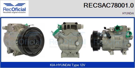 RECOFICIAL RECSAC78001.0 - Компресор, климатизация vvparts.bg