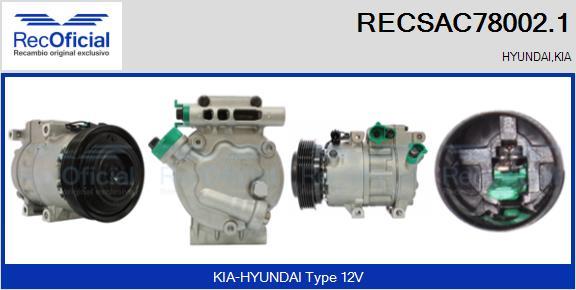 RECOFICIAL RECSAC78002.1 - Компресор, климатизация vvparts.bg