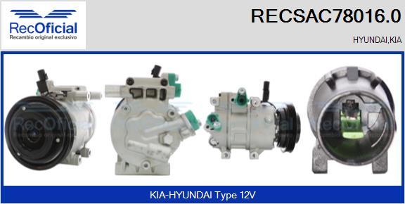 RECOFICIAL RECSAC78016.0 - Компресор, климатизация vvparts.bg