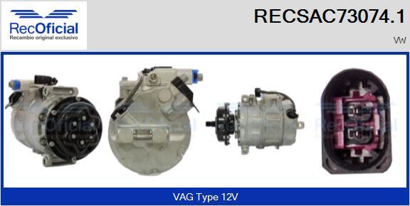 RECOFICIAL RECSAC73074.1 - Компресор, климатизация vvparts.bg