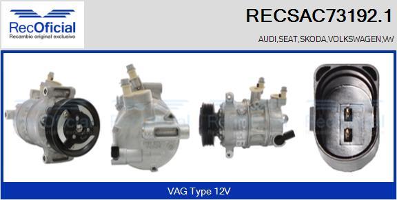 RECOFICIAL RECSAC73192.1 - Компресор, климатизация vvparts.bg