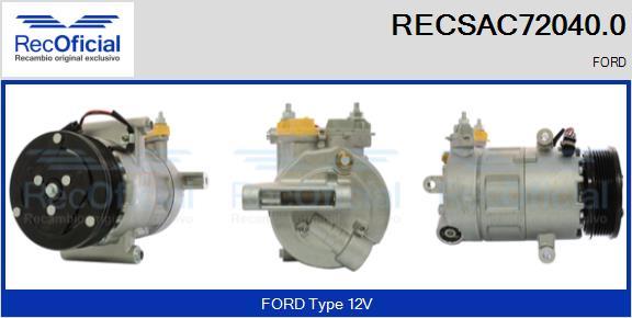 RECOFICIAL RECSAC72040.0 - Компресор, климатизация vvparts.bg