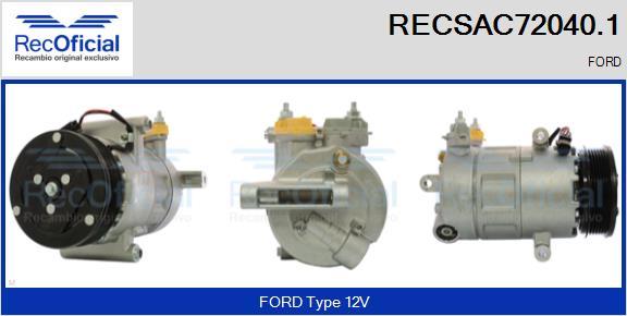 RECOFICIAL RECSAC72040.1 - Компресор, климатизация vvparts.bg