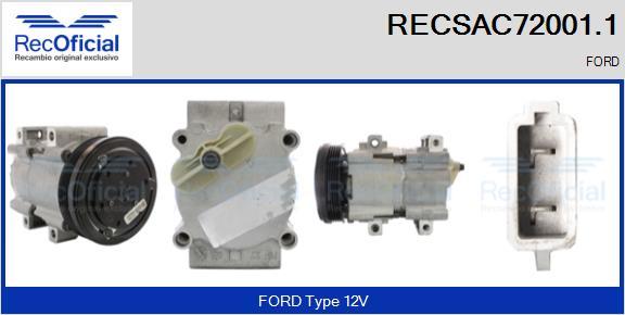 RECOFICIAL RECSAC72001.1 - Компресор, климатизация vvparts.bg