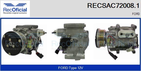 RECOFICIAL RECSAC72008.1 - Компресор, климатизация vvparts.bg