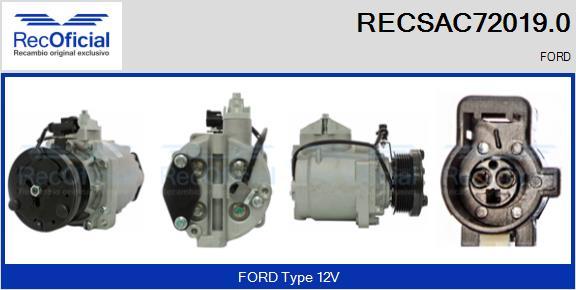 RECOFICIAL RECSAC72019.0 - Компресор, климатизация vvparts.bg