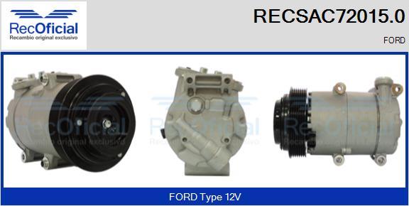 RECOFICIAL RECSAC72015.0 - Компресор, климатизация vvparts.bg