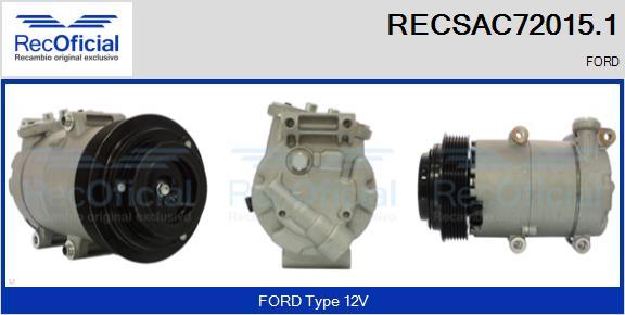 RECOFICIAL RECSAC72015.1 - Компресор, климатизация vvparts.bg