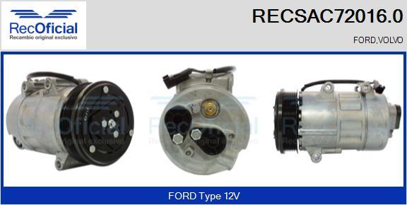 RECOFICIAL RECSAC72016.0 - Компресор, климатизация vvparts.bg