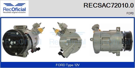 RECOFICIAL RECSAC72010.0 - Компресор, климатизация vvparts.bg