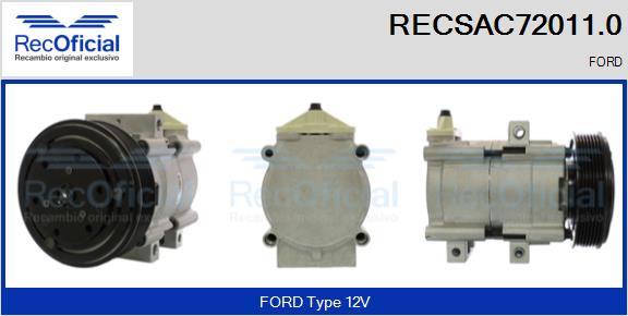 RECOFICIAL RECSAC72011.0 - Компресор, климатизация vvparts.bg