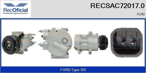 RECOFICIAL RECSAC72017.0 - Компресор, климатизация vvparts.bg