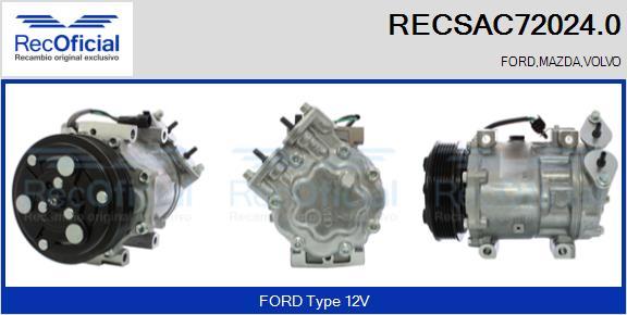 RECOFICIAL RECSAC72024.0 - Компресор, климатизация vvparts.bg