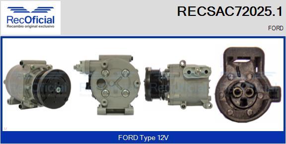 RECOFICIAL RECSAC72025.1 - Компресор, климатизация vvparts.bg