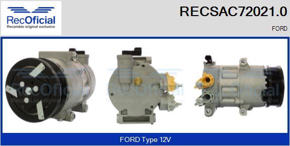 RECOFICIAL RECSAC72021.0 - Компресор, климатизация vvparts.bg