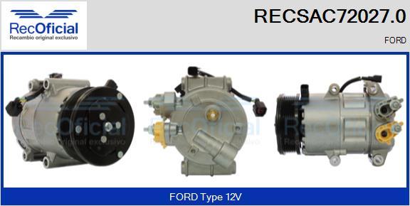 RECOFICIAL RECSAC72027.0 - Компресор, климатизация vvparts.bg