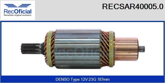 RECOFICIAL RECSAR40005.0 - Ротор, стартер vvparts.bg