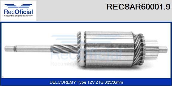 RECOFICIAL RECSAR60001.9 - Ротор, стартер vvparts.bg