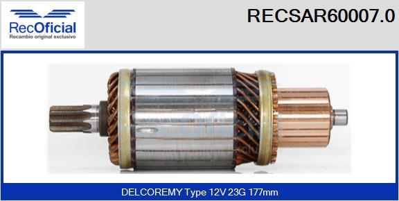 RECOFICIAL RECSAR60007.0 - Ротор, стартер vvparts.bg