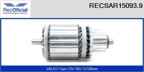 RECOFICIAL RECSAR15093.9 - Ротор, стартер vvparts.bg