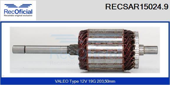 RECOFICIAL RECSAR15024.9 - Ротор, стартер vvparts.bg