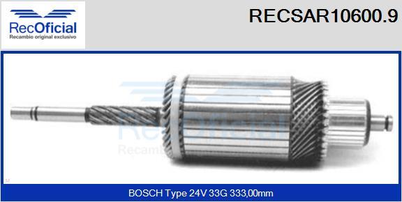 RECOFICIAL RECSAR10600.9 - Ротор, стартер vvparts.bg