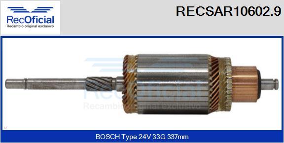 RECOFICIAL RECSAR10602.9 - Ротор, стартер vvparts.bg