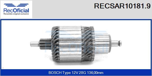 RECOFICIAL RECSAR10181.9 - Ротор, стартер vvparts.bg