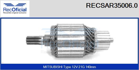 RECOFICIAL RECSAR35006.0 - Ротор, стартер vvparts.bg