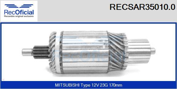 RECOFICIAL RECSAR35010.0 - Ротор, стартер vvparts.bg