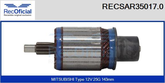 RECOFICIAL RECSAR35017.0 - Ротор, стартер vvparts.bg