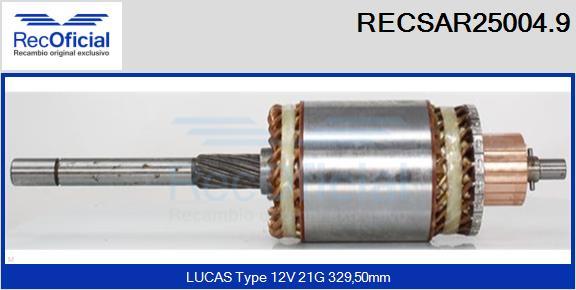 RECOFICIAL RECSAR25004.9 - Ротор, стартер vvparts.bg