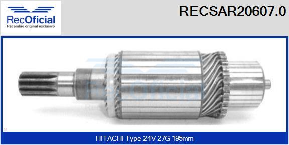 RECOFICIAL RECSAR20607.0 - Ротор, стартер vvparts.bg