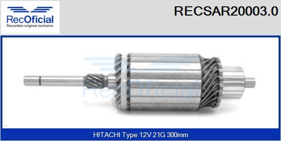 RECOFICIAL RECSAR20003.0 - Ротор, стартер vvparts.bg