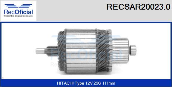 RECOFICIAL RECSAR20023.0 - Ротор, стартер vvparts.bg