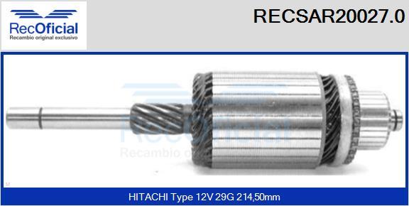 RECOFICIAL RECSAR20027.0 - Ротор, стартер vvparts.bg