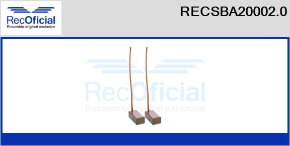 RECOFICIAL RECSBA20002.0 - Въглеродна четка, генератор vvparts.bg