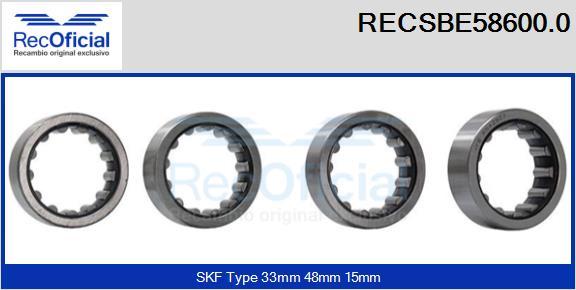 RECOFICIAL RECSBE58600.0 - Лагер vvparts.bg