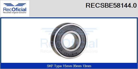 RECOFICIAL RECSBE58144.0 - Лагер vvparts.bg