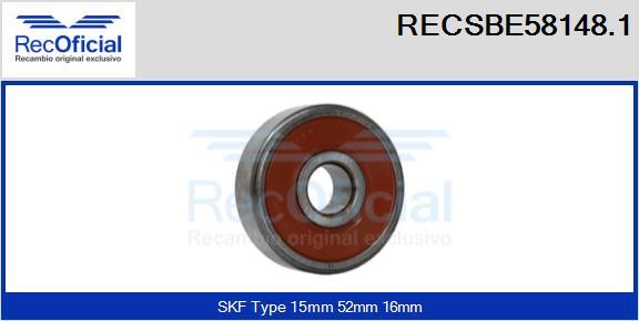 RECOFICIAL RECSBE58148.1 - Лагер vvparts.bg