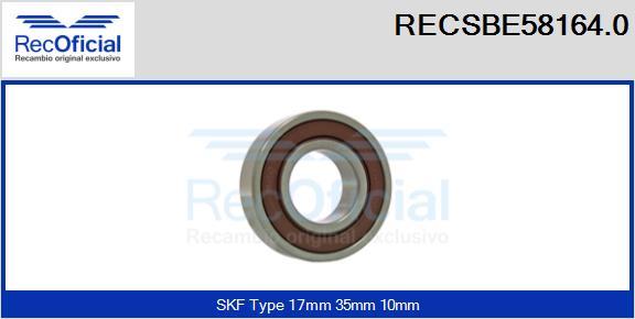 RECOFICIAL RECSBE58164.0 - Лагер vvparts.bg