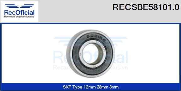 RECOFICIAL RECSBE58101.0 - Лагер vvparts.bg