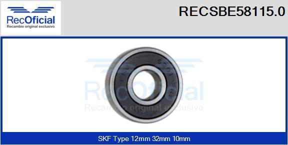 RECOFICIAL RECSBE58115.0 - Лагер vvparts.bg