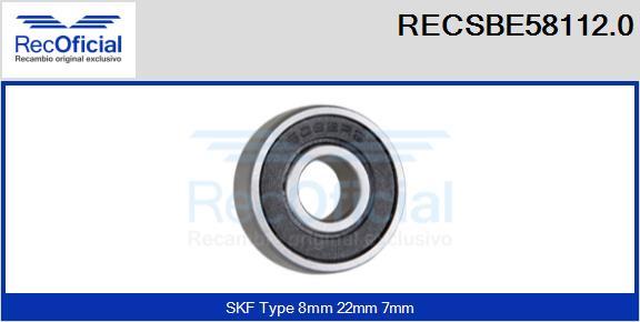 RECOFICIAL RECSBE58112.0 - Лагер vvparts.bg