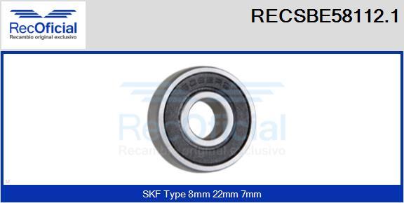 RECOFICIAL RECSBE58112.1 - Лагер vvparts.bg